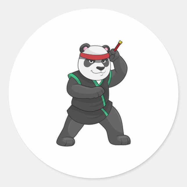 Adesivo Panda como Ninja em Figurino (Frente)