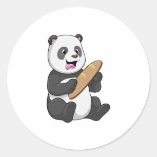 Adesivo Panda como padeiro com pão