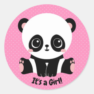 Adesivo Panda customizável do chá de fraldas é uma