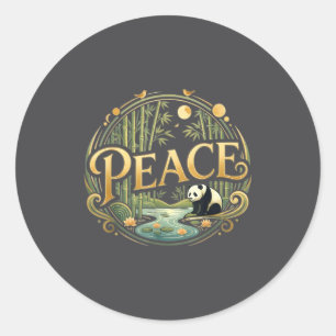 Adesivo Panda da Paz Minimalista Zen Natureza Asiática Ilu