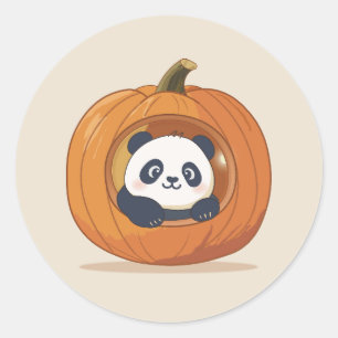 Adesivo Panda de Abóbora de Halloween Fofo