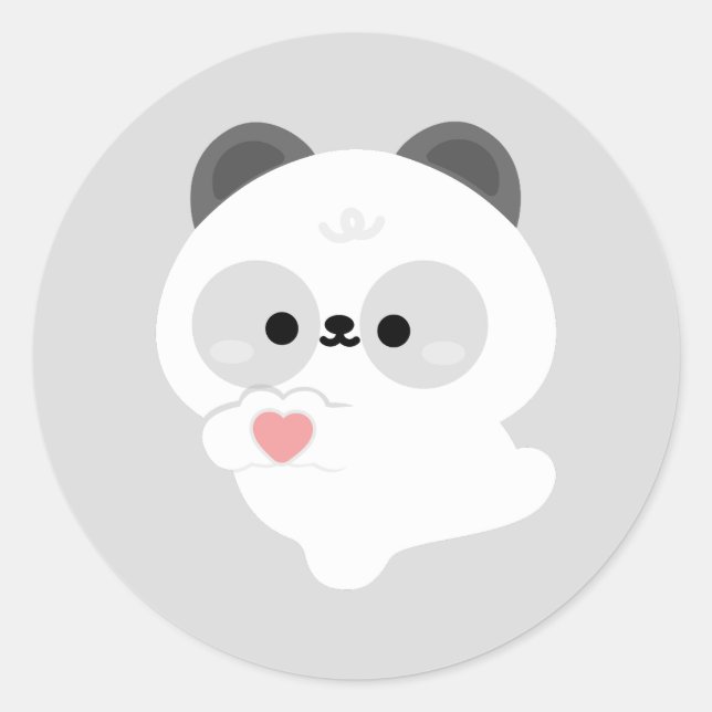Adesivo Panda de Amor Fofo (Frente)