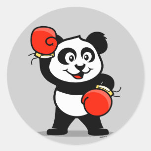Adesivo Panda de Boxing Bonito