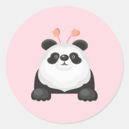 Adesivo Panda de desenho animado fofo com corações