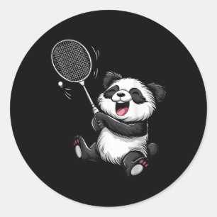 Adesivo Panda Divertido de Badminton Jogador de Badminton 