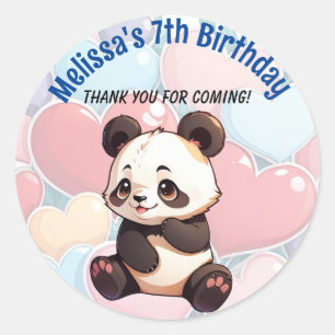 Adesivo Panda e Corações de Bebê Bonitos para o Costume de