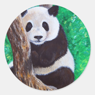 Adesivo Panda em pintura em árvore