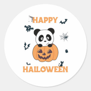 Adesivo Panda Em Pumpkin Doce Pandas Feliz Halloween