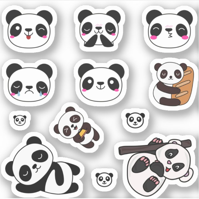 Adesivo Panda Emoji Sticker Pack (Frente)