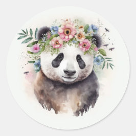 Adesivo Panda Flowers Watercolor
