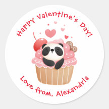 Panda Fofa em Cupcake Dia dos Namorados Personaliz