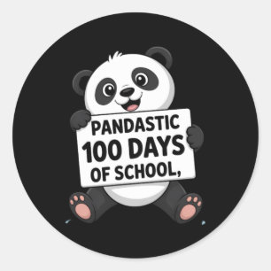 Adesivo Panda Fofo 100 Dias na Escola