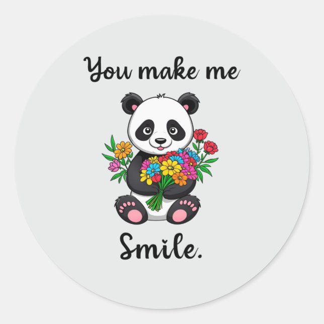 Adesivo Panda Fofo Você Me Faz Sorrir (Frente)