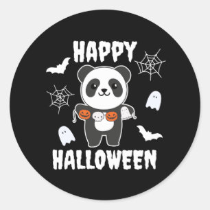 Adesivo Panda Happy Halloween Pumpkin Bat Costume