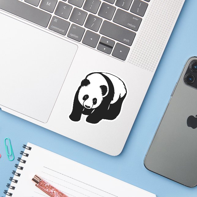 Adesivo Panda Laptop Sticker (Notebook com iPhone)