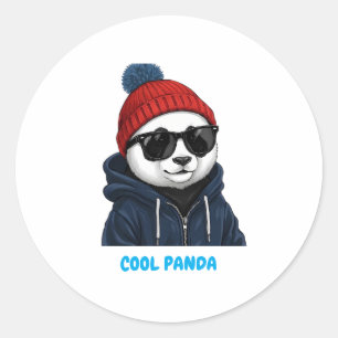 Adesivo Panda Legal com Óculos e Touca