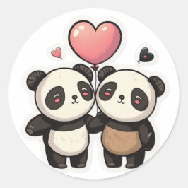 Adesivo Panda Love: Segurando o Sticker