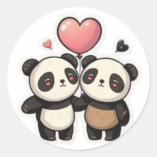 Adesivo Panda Love: Segurando o Sticker