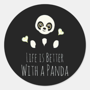Adesivo Panda Lover A Vida É Melhor Com Um Panda