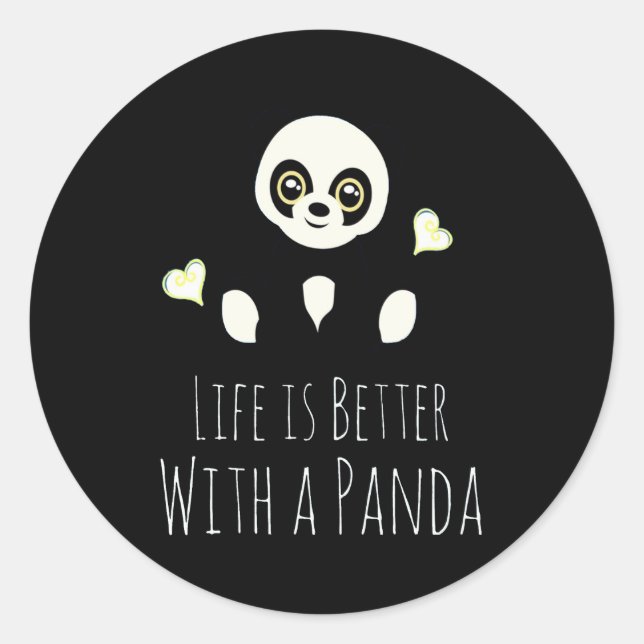 Adesivo Panda Lover | A Vida É Melhor Com Um Panda (Frente)