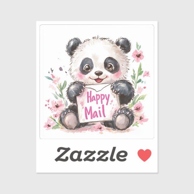 Adesivo Panda, Mala Feliz, Sticker (Folha)