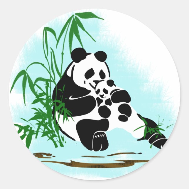Adesivo Panda Momma e Bebê (Frente)
