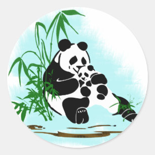 Adesivo Panda Momma e bebê
