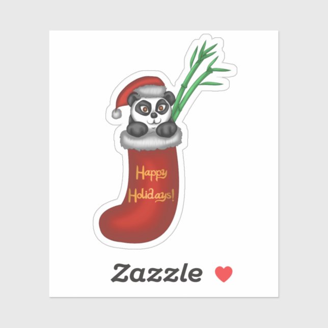 Adesivo Panda Natal (Folha)