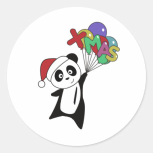 Adesivo Panda Natal Neve Animais de inverno Pandas