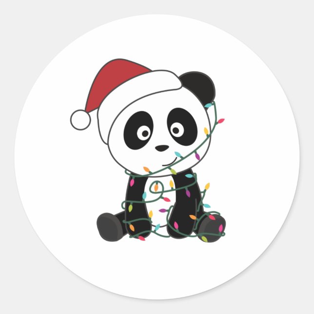 Adesivo Panda Natal Neve Animais de inverno Pandas (Frente)