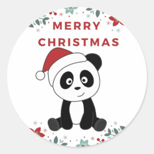 Adesivo Panda natalina Animais de inverno Pandas Clássicos