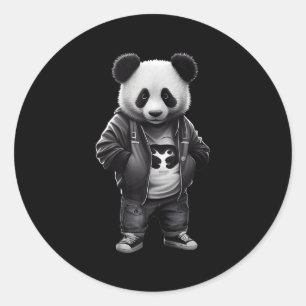 Adesivo Panda Negra E Branca Com Juramento De Esporte