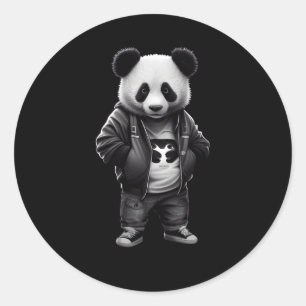 Adesivo Panda Negra E Branca Com Juramento De Esporte