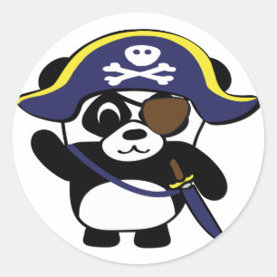 Adesivo Panda no Marinho Blue Pirate Costume