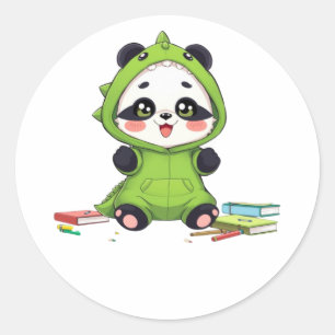 Adesivo Panda numa fantasia de dinossauro