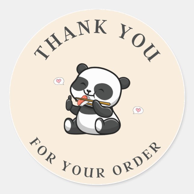 Adesivo Panda Obrigado Sticker (Frente)