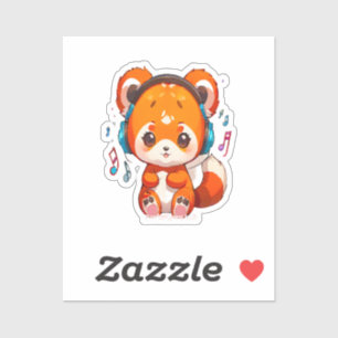 Adesivo Panda Ouvindo Música Kpop