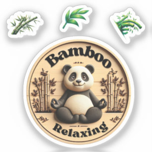 Adesivo Panda Panda Sticker, Bamboo Relaxando.