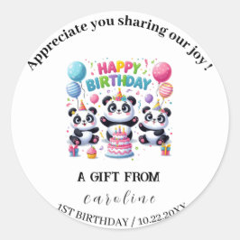 Adesivo Panda para a Celebração de Aniversário