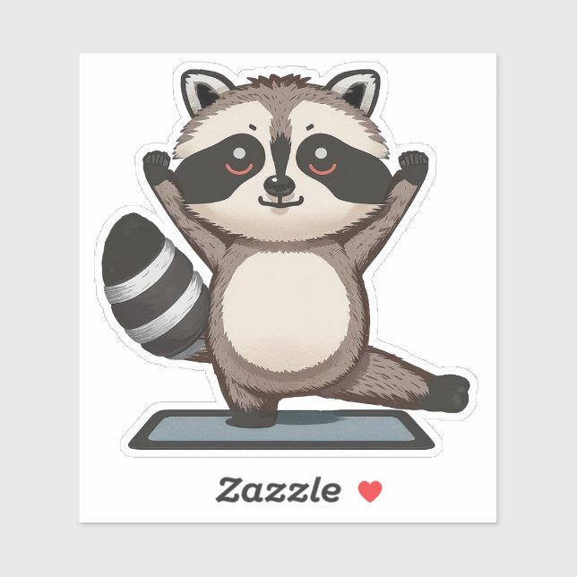 Adesivo Panda Pose Funny Raccoon (Folha)