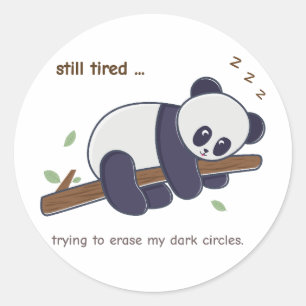 Adesivo Panda preguiçosa - Círculos Cansados e Escuros