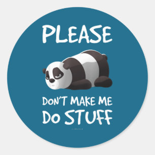 Adesivo Panda Preguiçoso Por Favor Não