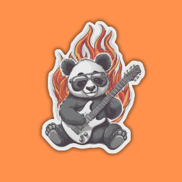 Adesivo Panda Rock Star à prova de água