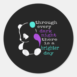 Adesivo Panda Semicolon Dar Consciência à Prevenção do Sui