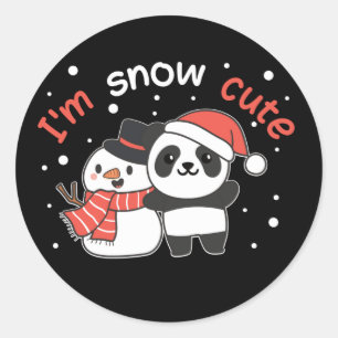Adesivo Panda, sou Snow Cute Snowman Snowman Pun Classic R