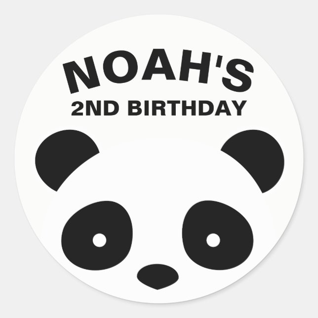 Adesivo Panda Stickers, Black and White Birday (Frente)