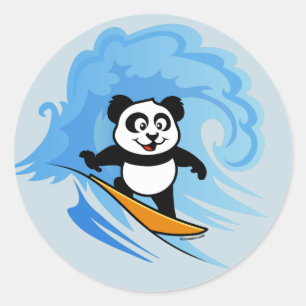 Adesivo Panda surfando