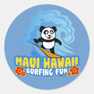 Adesivo Panda surfando de Maui