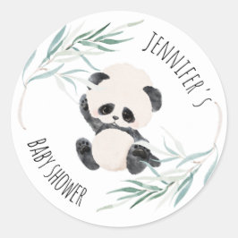 Adesivo Panda Unisex Gênero Neutro Chá de fraldas Watercol