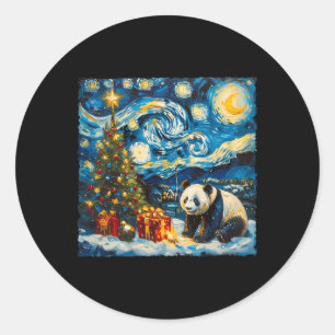 Adesivo Panda Van Gogh Style Starry Night Winter